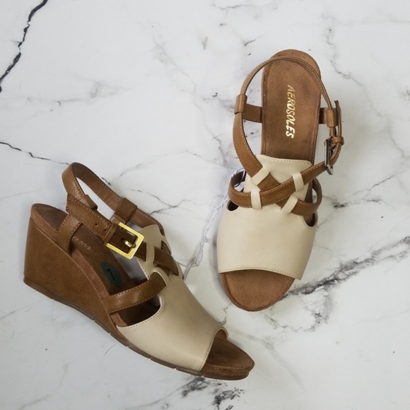 AEROSOLES Shoes - Aerosoles Color Block Wedge Sandals